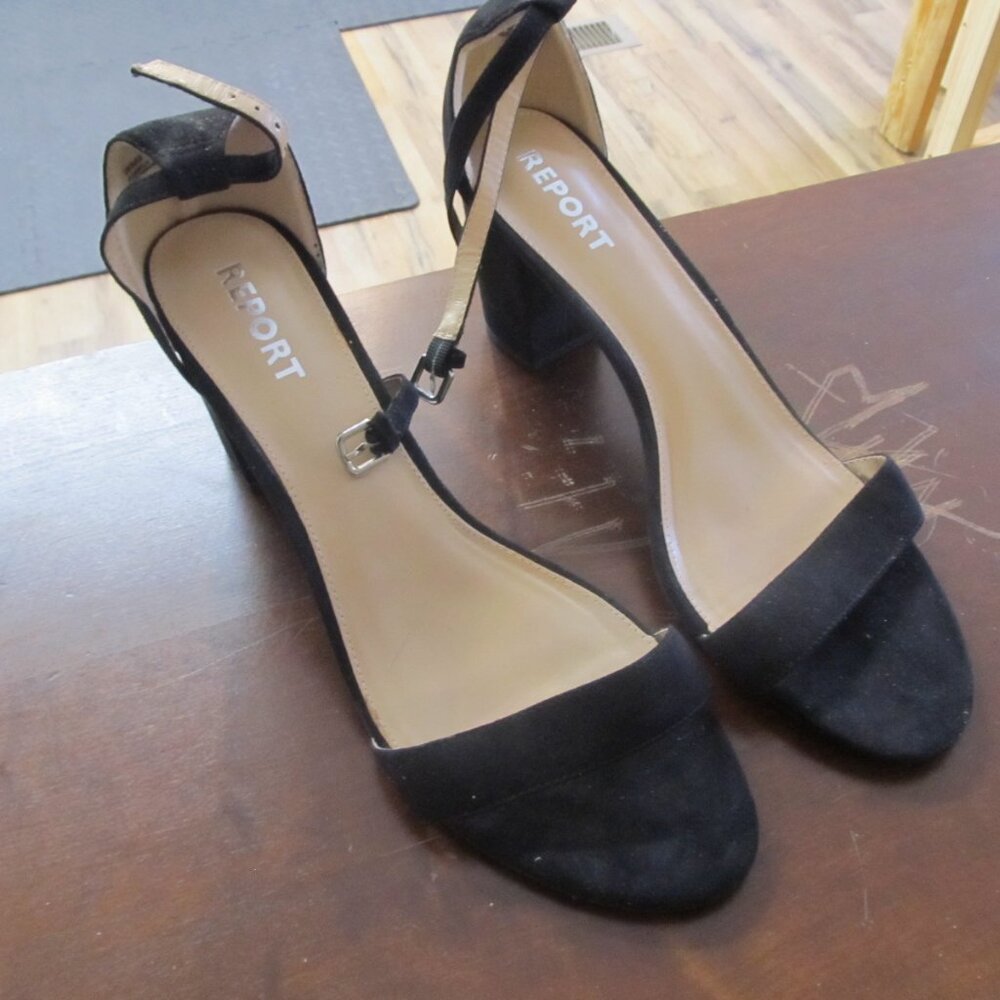 Black Report Dressy Block Heel Size 13